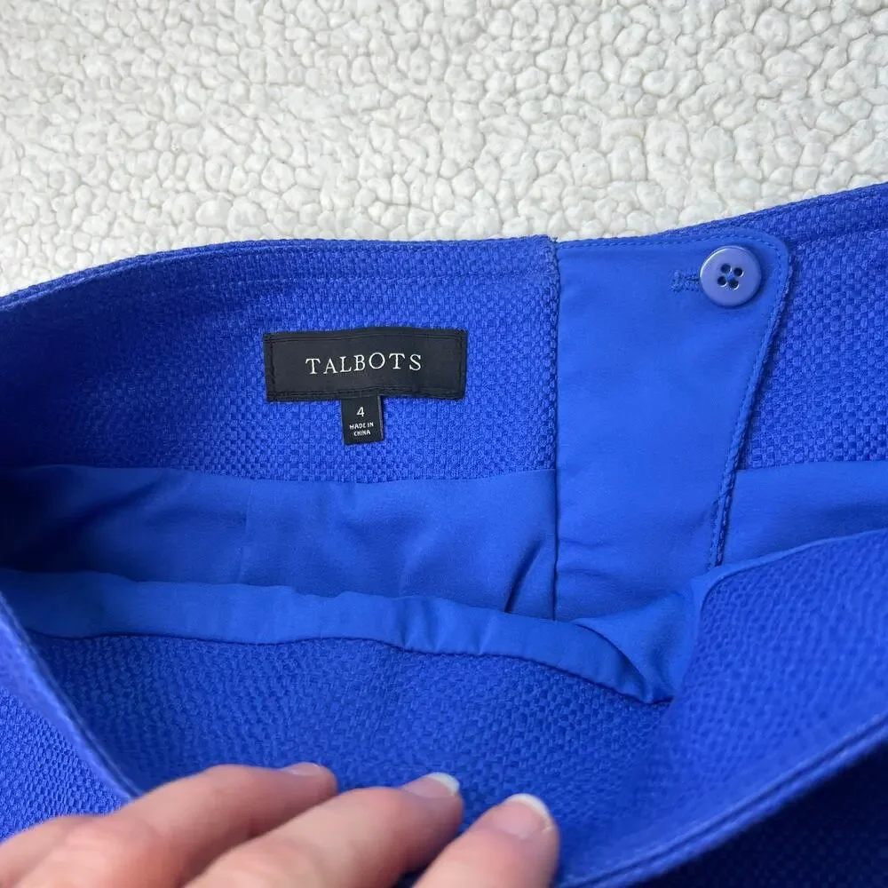 Talbots Bright Blue Pencil Skirt Size 4 - Picture 2 of 7